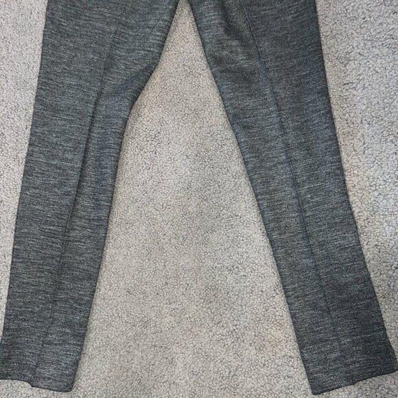 THEORY Black & Gray Space Dye Straight Leg Slit Hem Slacks Trouser Pants -EUC -8 - Picture 9 of 13